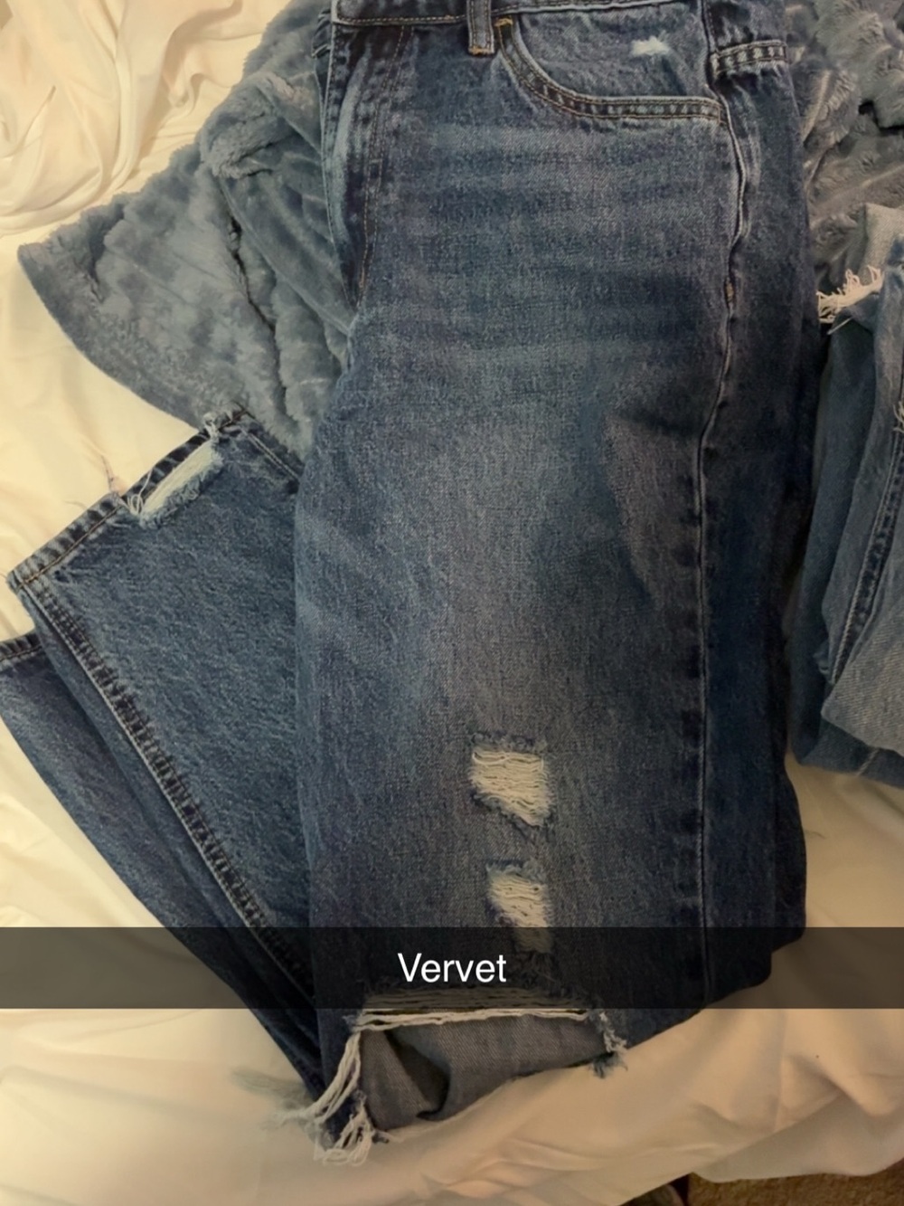 Women's Distressed Blue Denim Jeans